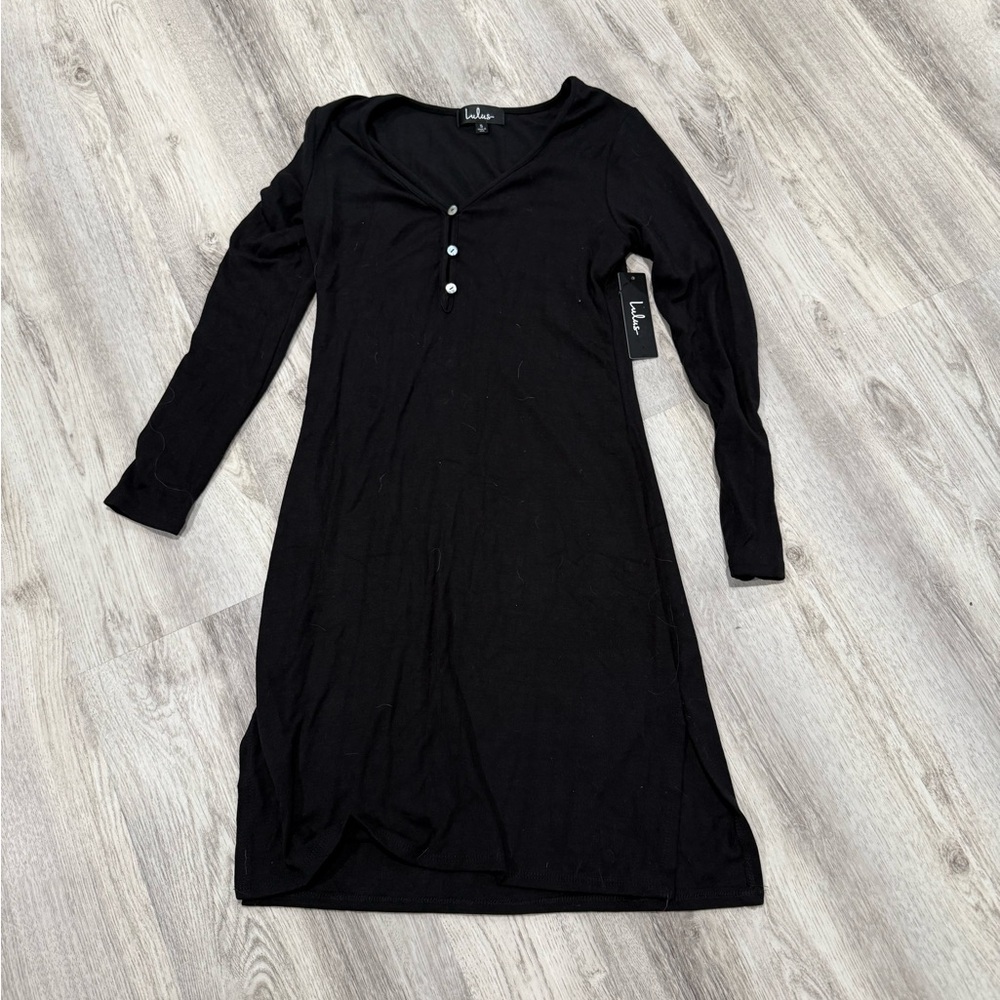 Lulu's Black Long Sleeve Dress